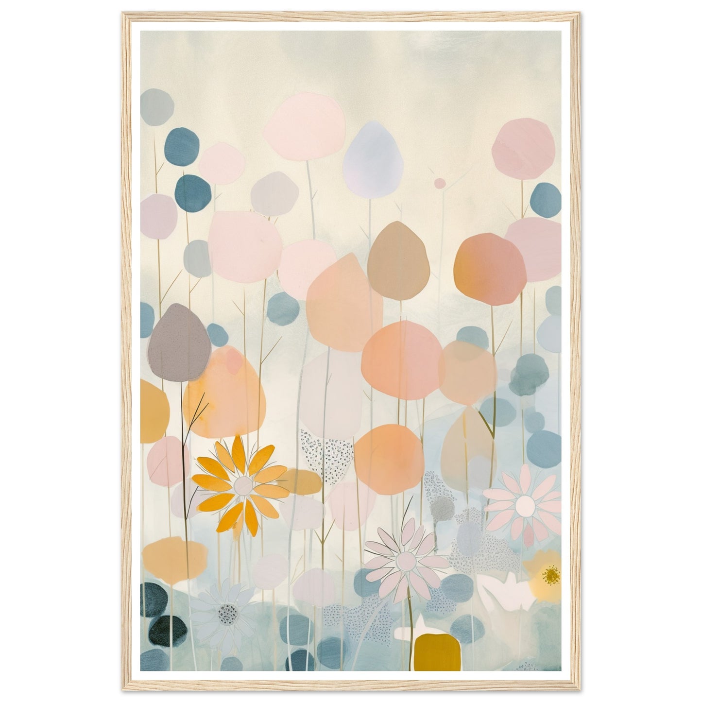 Blossoming Meadows Pastel Symphony Wall Art Print