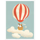 Dog in Hot Air Balloon Adventure Wall Art Print