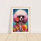 Groovy Dog Hippy Poodle in Flower Power Jacket Wall Art Print