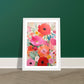 Joyful Blooming Abstract Flowers Painting Wall Art Print