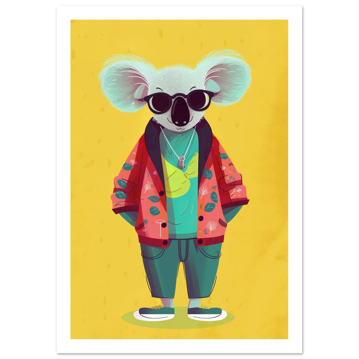 Trendy Koala Couture Illustration Wall Art Print