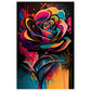 Electric Rose Abstract Flower Wall Art Print