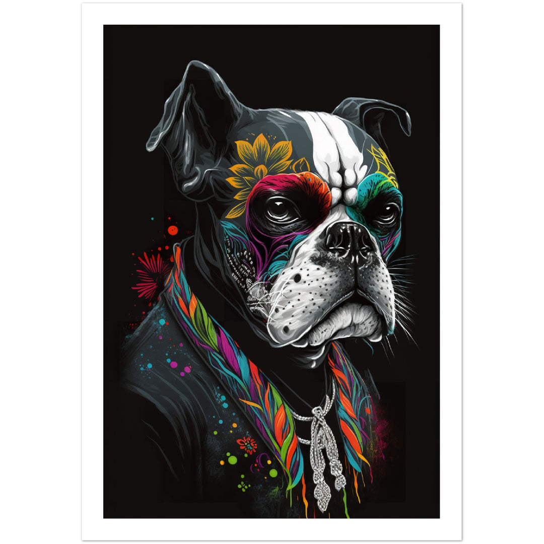 French Bulldog Day of the Dead Wall Art Print