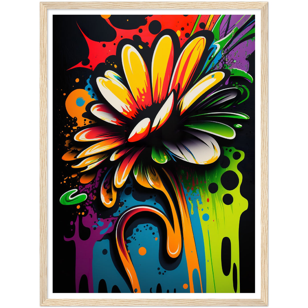 Daisy Explosion Abstract Flower Wall Art Print