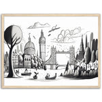 Load image into Gallery viewer, London&#39;s Vibrant Landscape Sketch Wall Art Print
