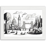 Load image into Gallery viewer, London&#39;s Vibrant Landscape Sketch Wall Art Print