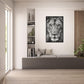 Lion Roar in Monochrome Photograph Wall Art Print