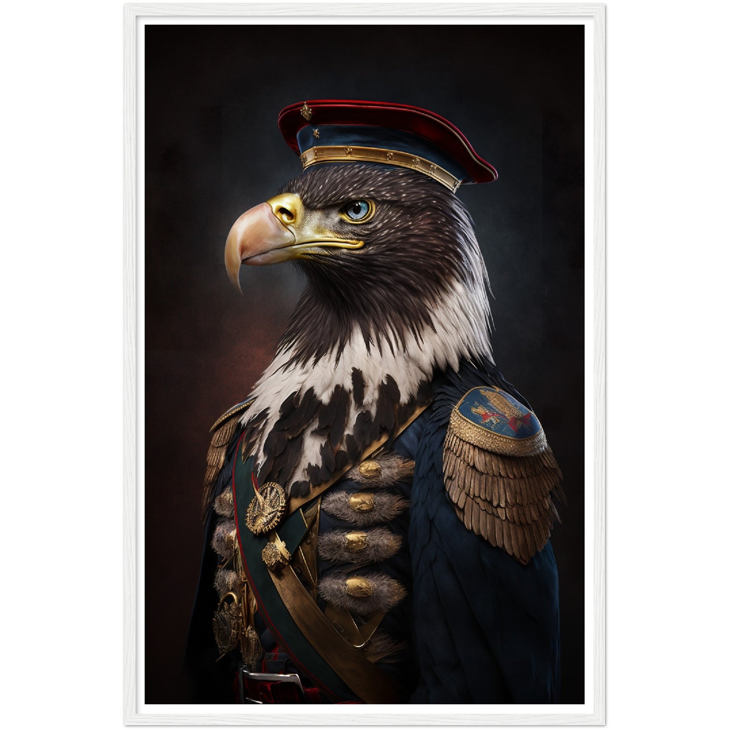 Eagle Wearing Air Force Uniform - Eagle Portraiture Wall Art Print