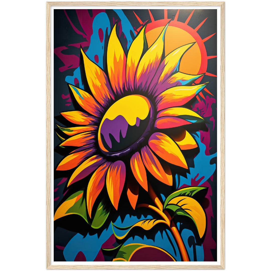 Sunflower Abstract Burst Wall Art Print