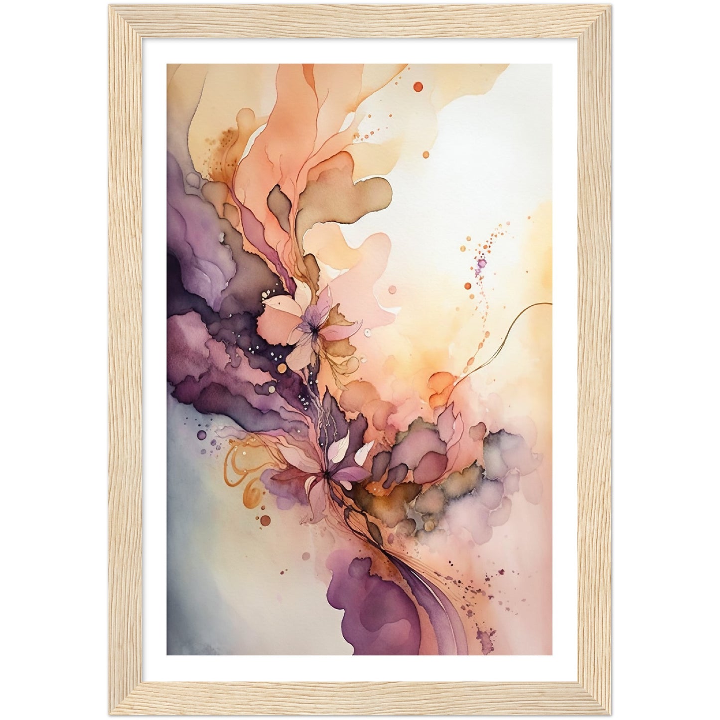 Nature's Chromatic Symphony - Salmon Edition Watercolour Wall Art Print