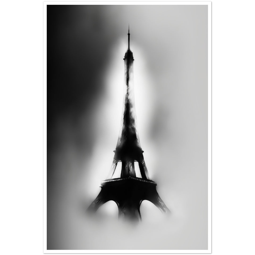 Modernist Eiffel Tower Noir Wall Art Print