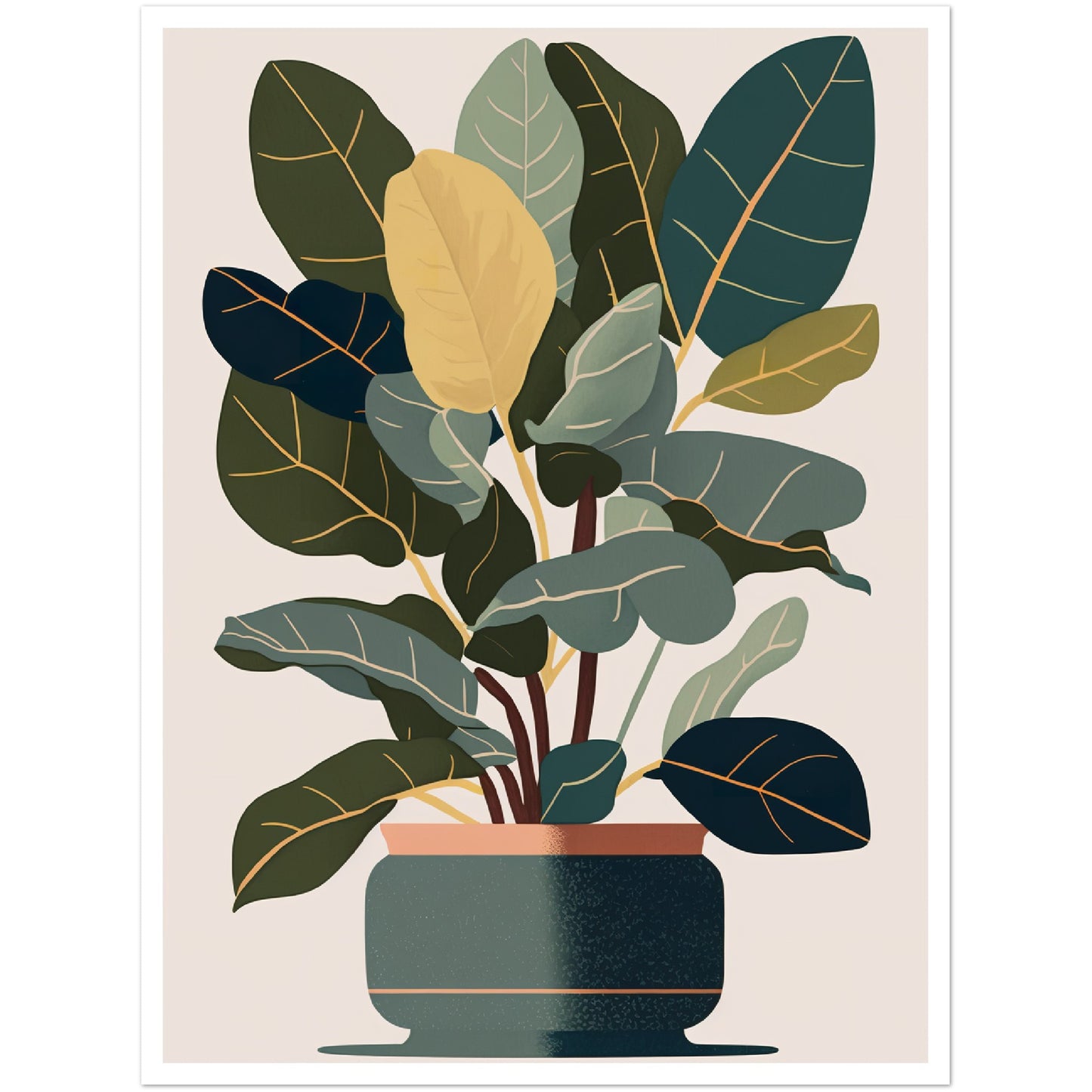 Trendy Rubber Plant Wall Art Print