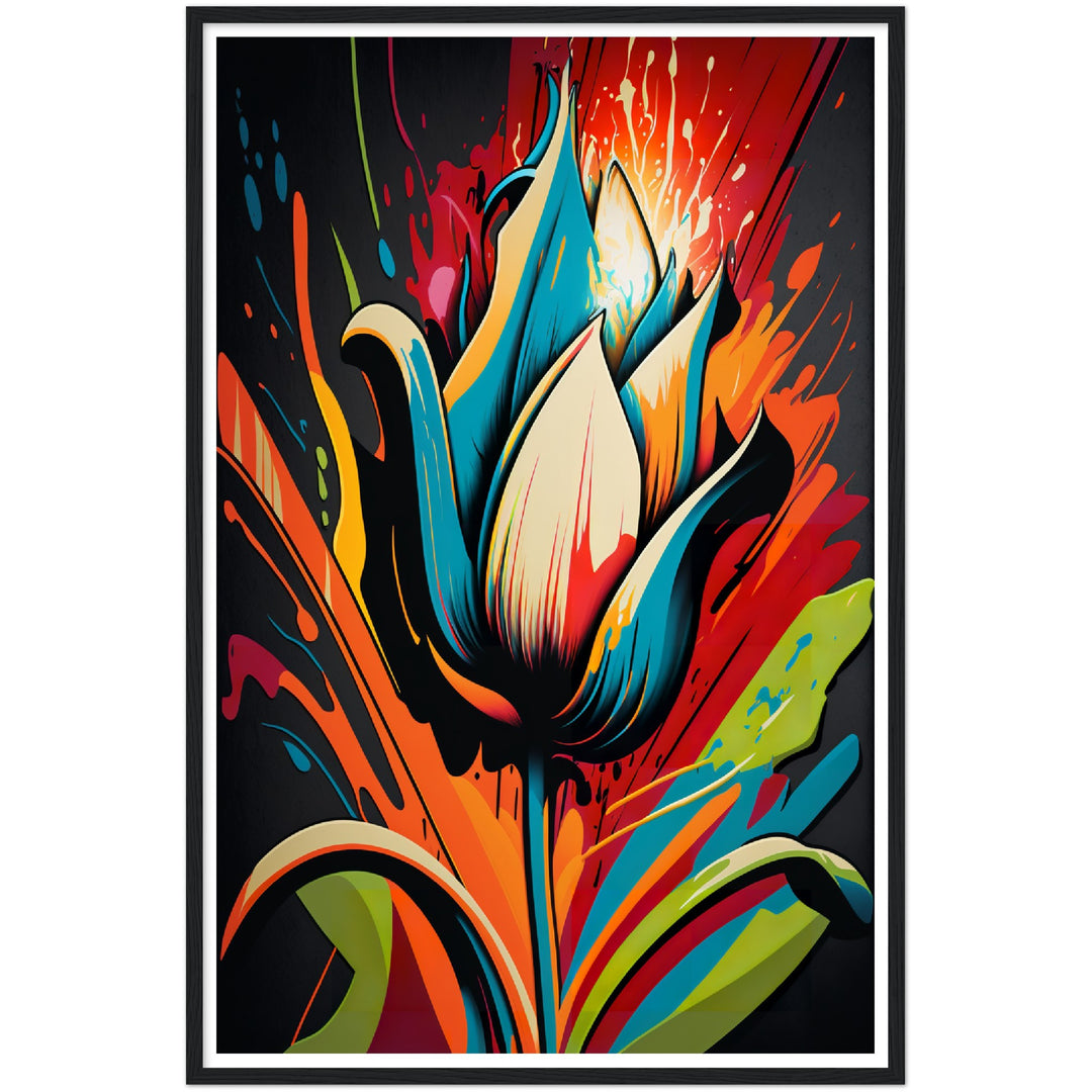 Tulip Abstract Flower Explosion Wall Art Print
