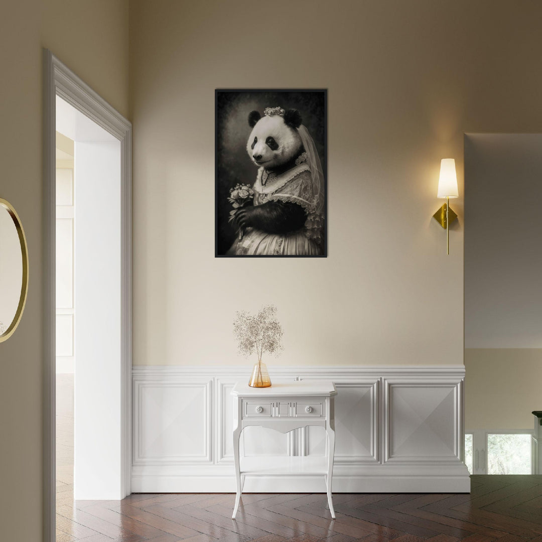 Panda Bride Victorian Portraiture Wall Art Print