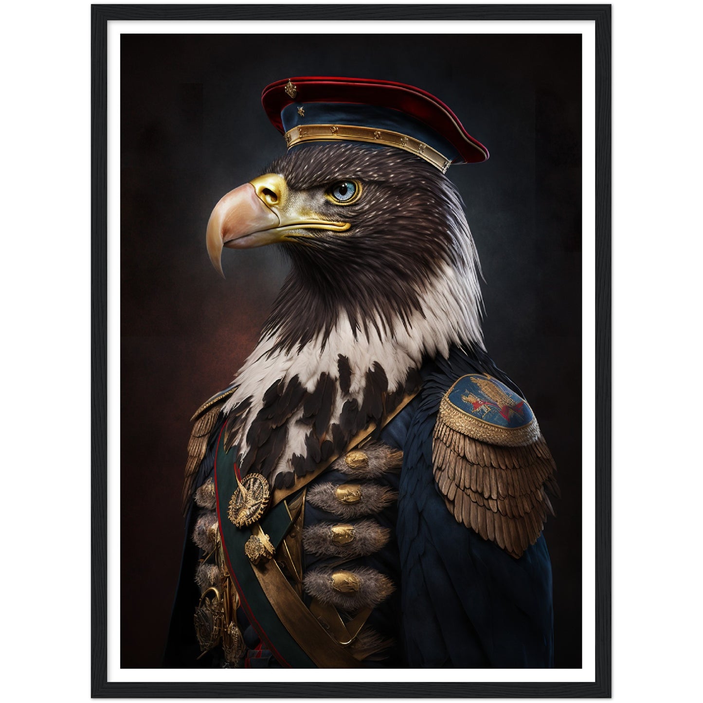 Eagle Wearing Air Force Uniform - Eagle Portraiture Wall Art Print