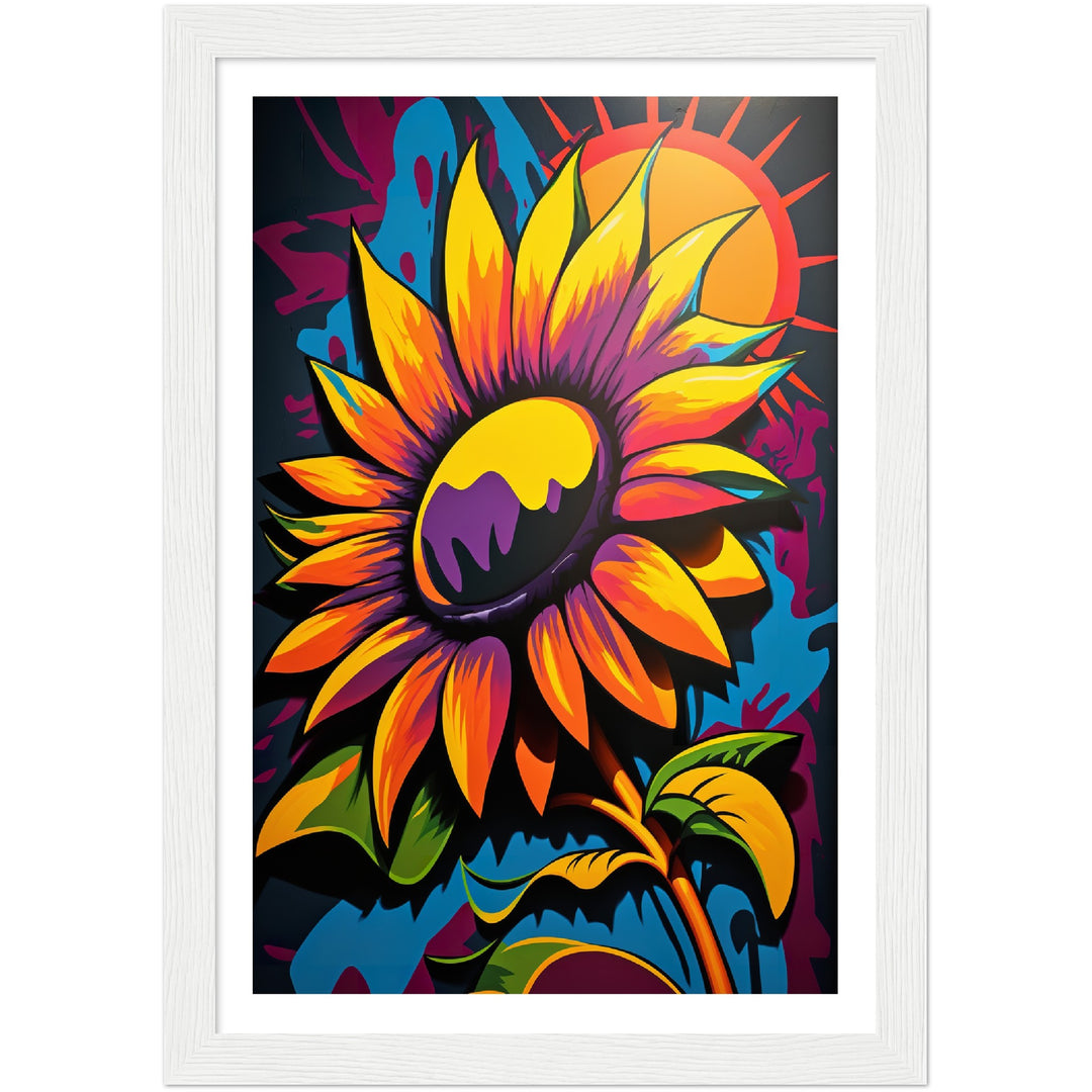 Sunflower Abstract Burst Wall Art Print