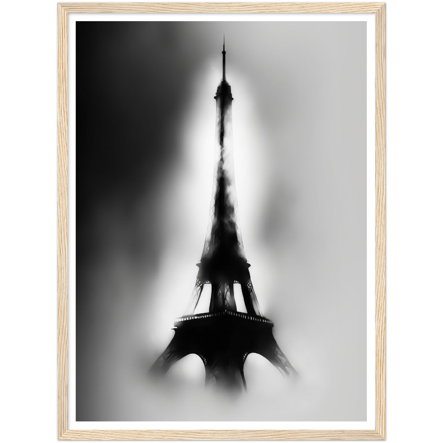 Modernist Eiffel Tower Noir Wall Art Print