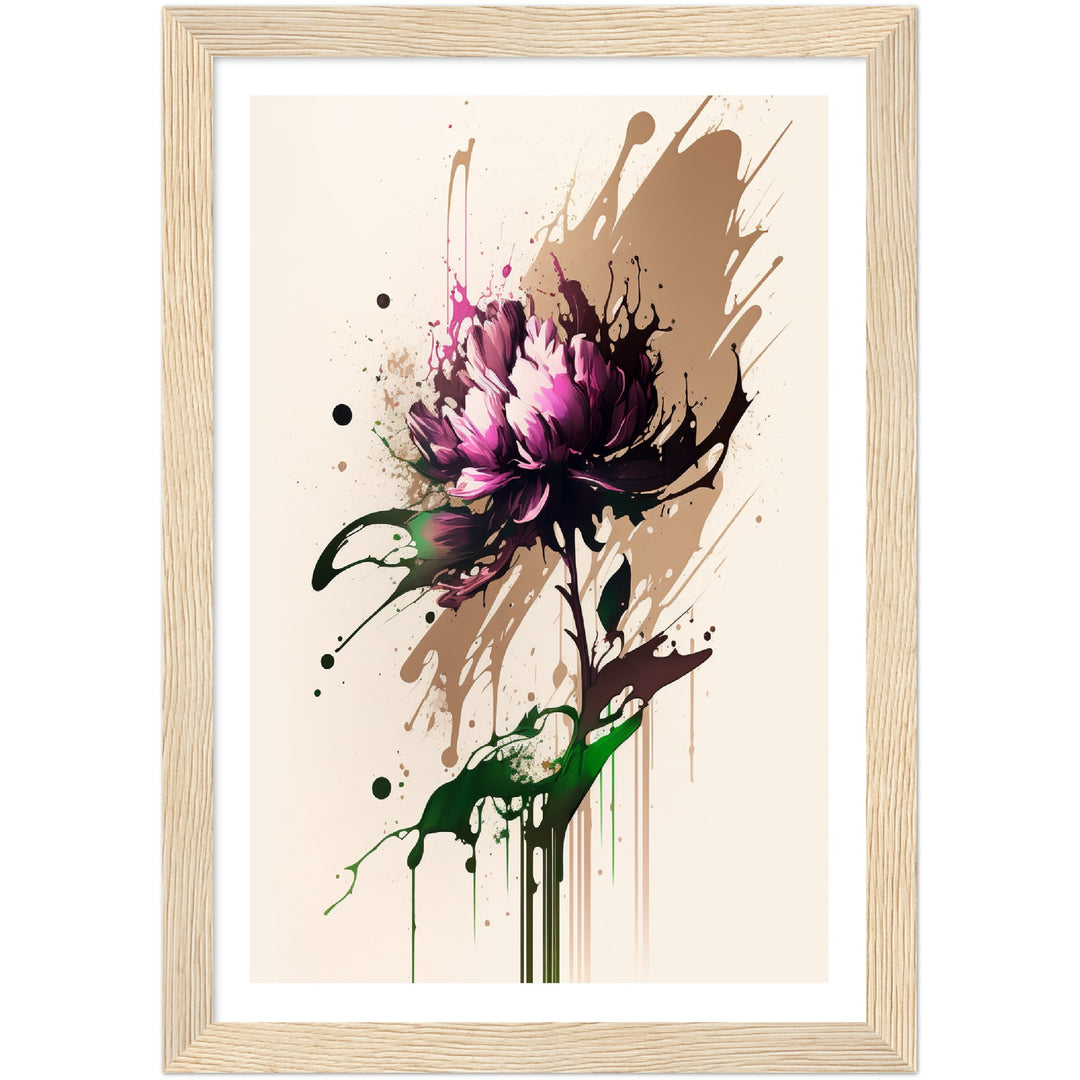 Peony Floral Abstract Burst Flower Wall Art Print