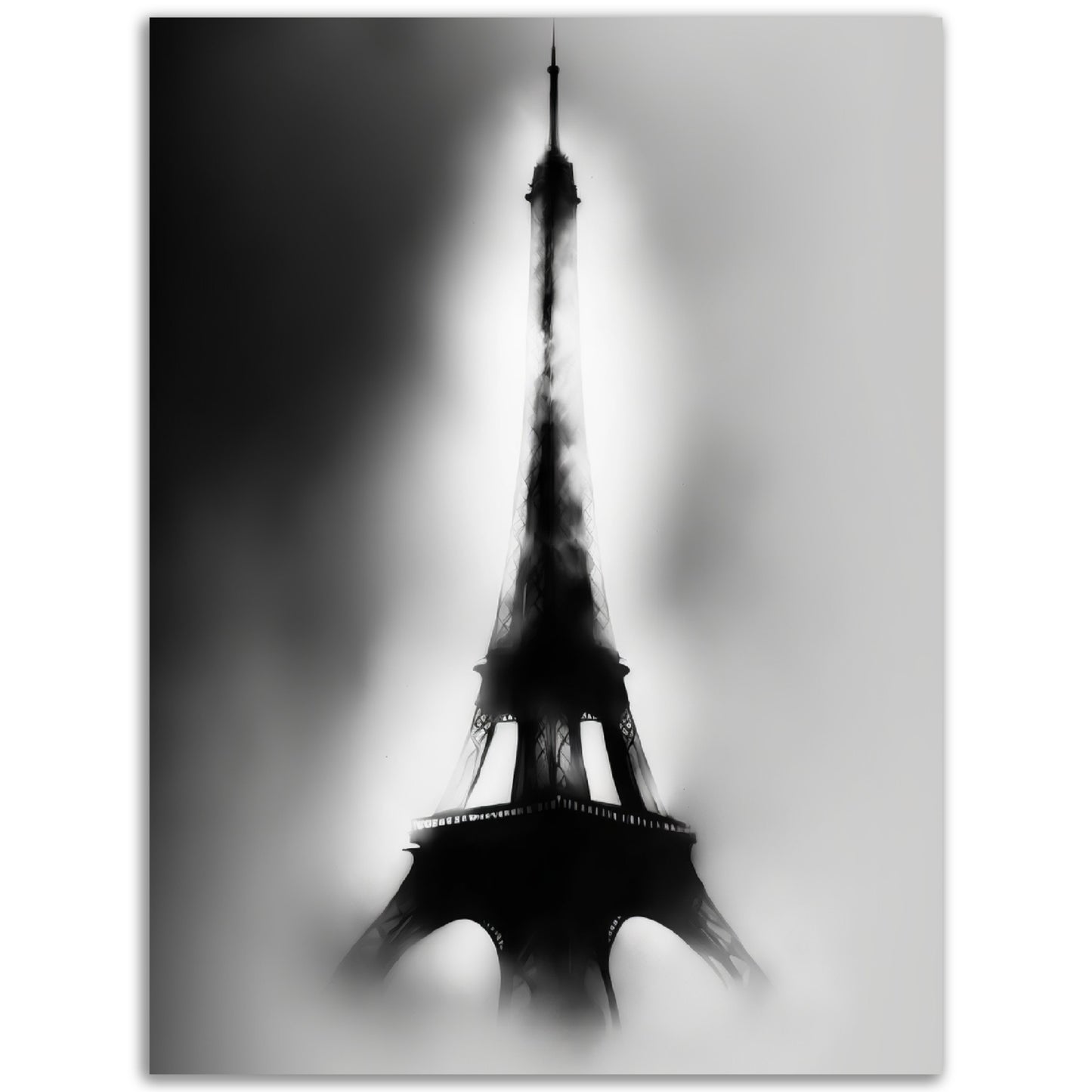 Modernist Eiffel Tower Noir Wall Art Print