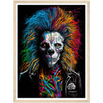 Load image into Gallery viewer, Day Of The Dead Lion Illustration Wall Art Print