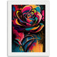 Electric Rose Abstract Flower Wall Art Print