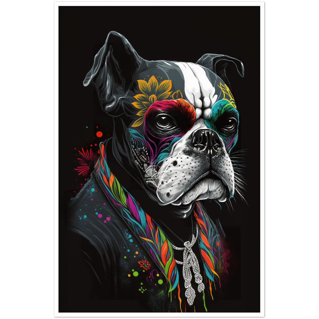 French Bulldog Day of the Dead Wall Art Print