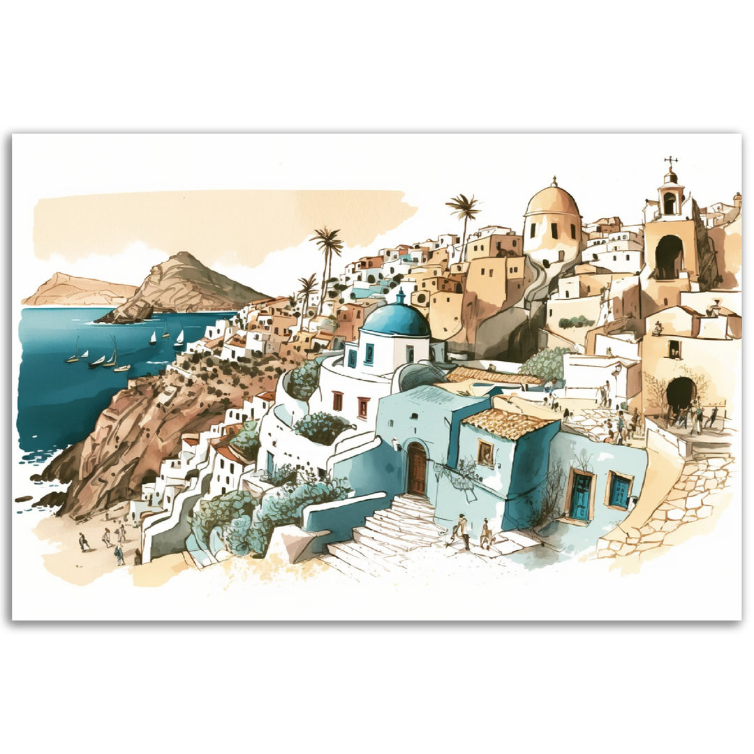 Santorini Summer Sketch
