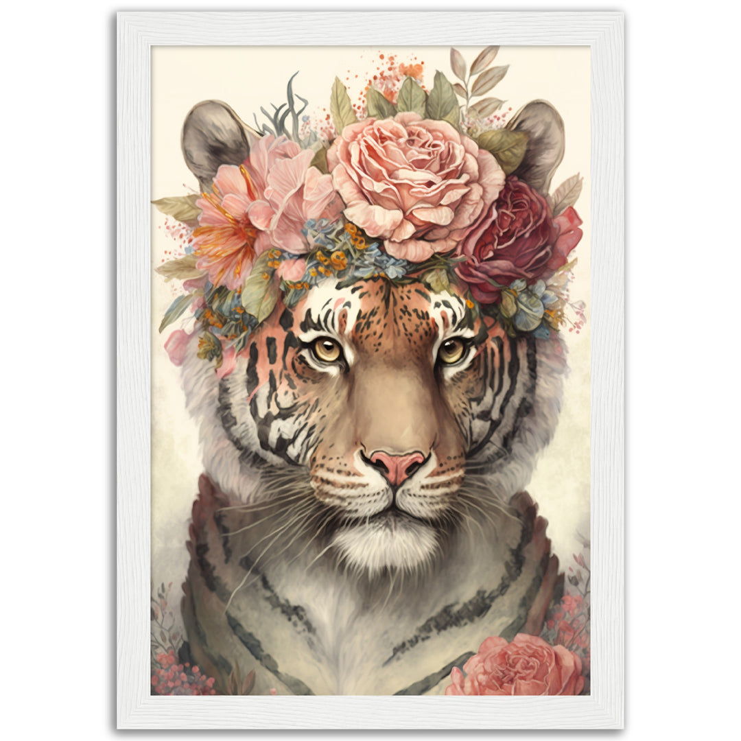 Tiger Queen Floral Regency Wall Art Print