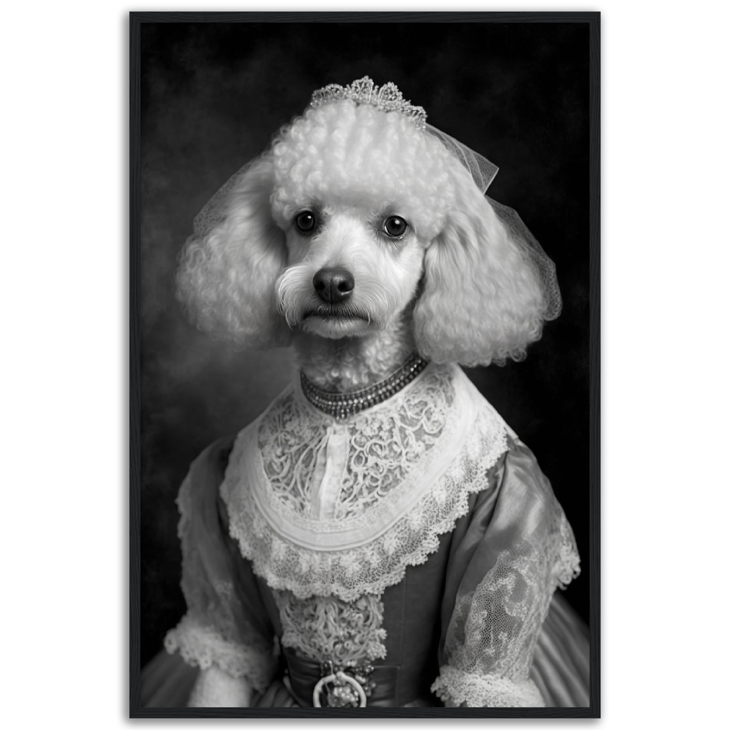 Poodle Bride Victorian Animal Portraiture Wall Art Print