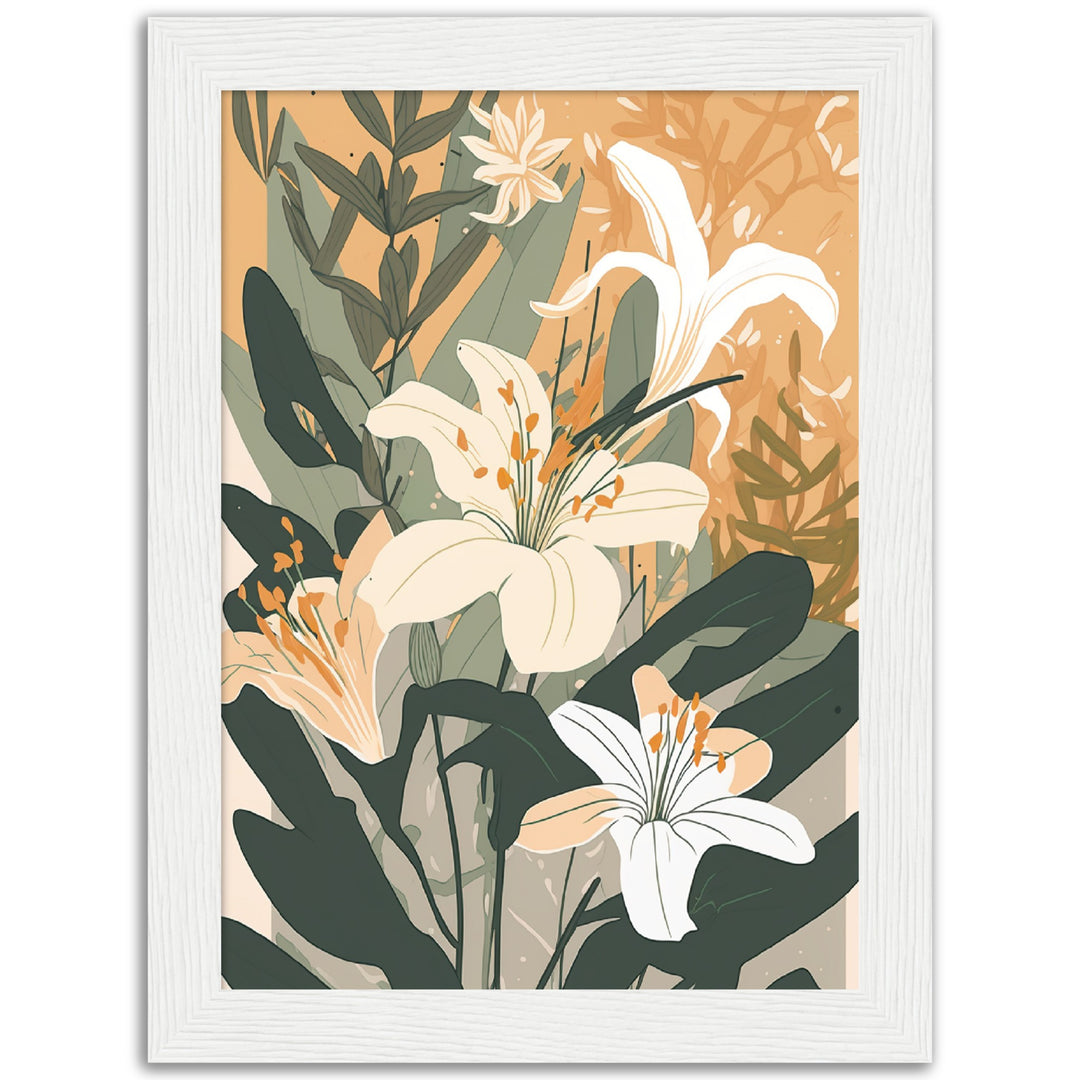 Delicate Lily Flower Bloom Wall Art Print