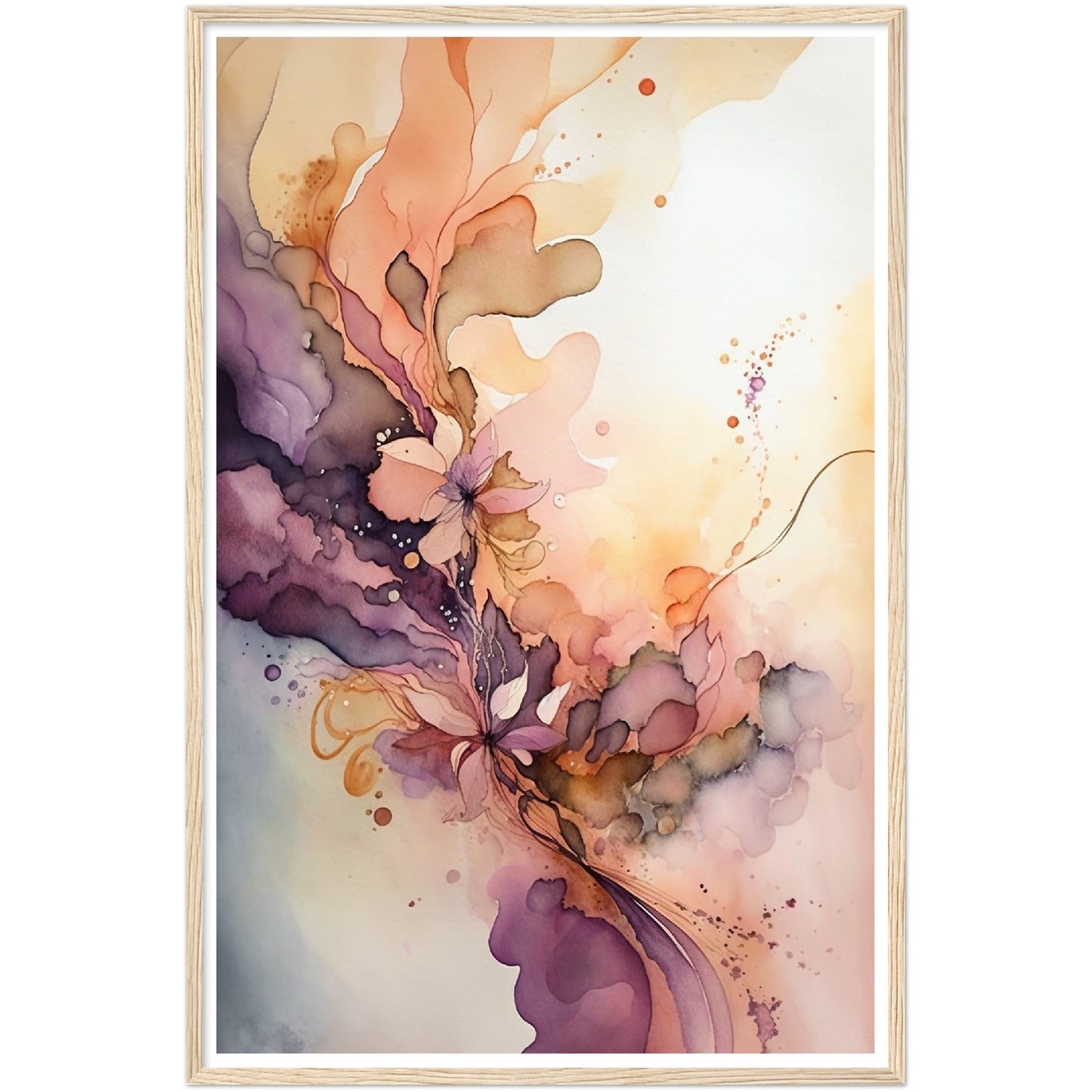 Nature's Chromatic Symphony - Salmon Edition Watercolour Wall Art Print