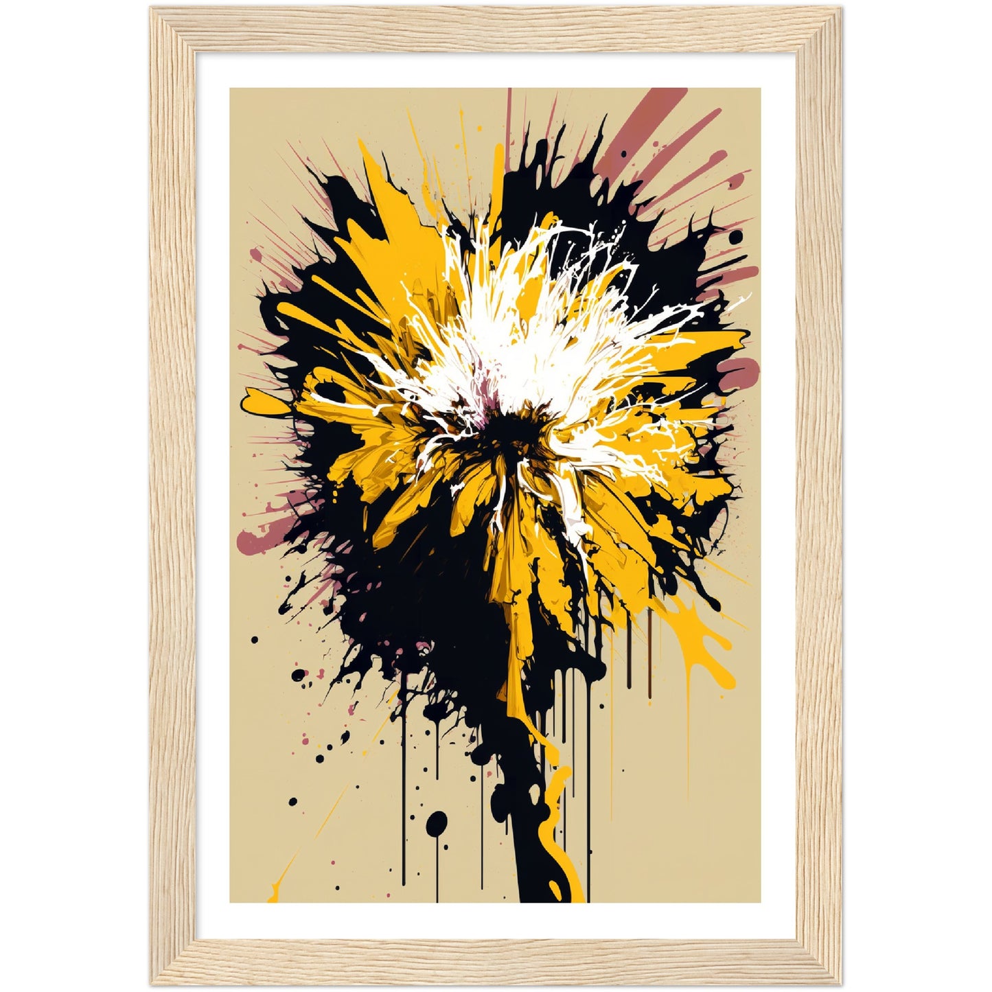 Chrysanthemum Floral Chaos Abstract Flower Wall Art Print