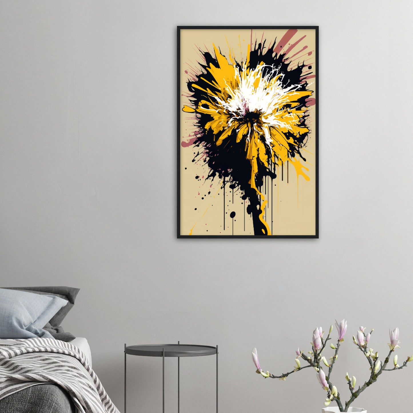 Chrysanthemum Floral Chaos Abstract Flower Wall Art Print