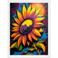 Sunflower Abstract Burst Wall Art Print