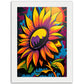 Sunflower Abstract Burst Wall Art Print