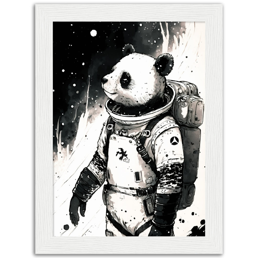 Panda Space Explorer Illustration Wall Art Print