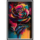 Electric Rose Abstract Flower Wall Art Print