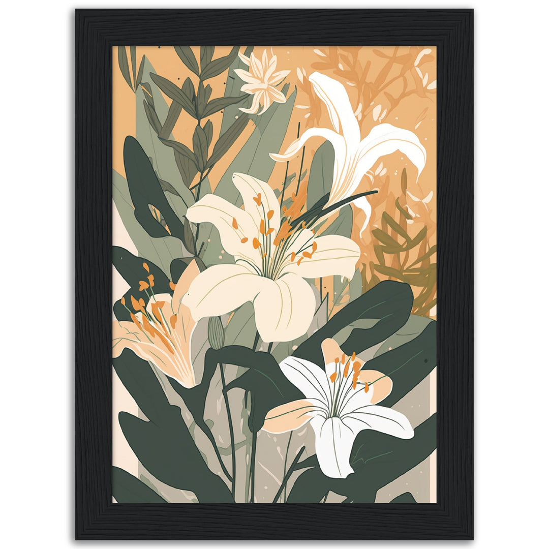 Delicate Lily Flower Bloom Wall Art Print