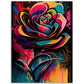 Electric Rose Abstract Flower Wall Art Print