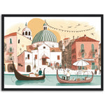 Load image into Gallery viewer, Venice Canals Whimsical Sketch Wall Art Print