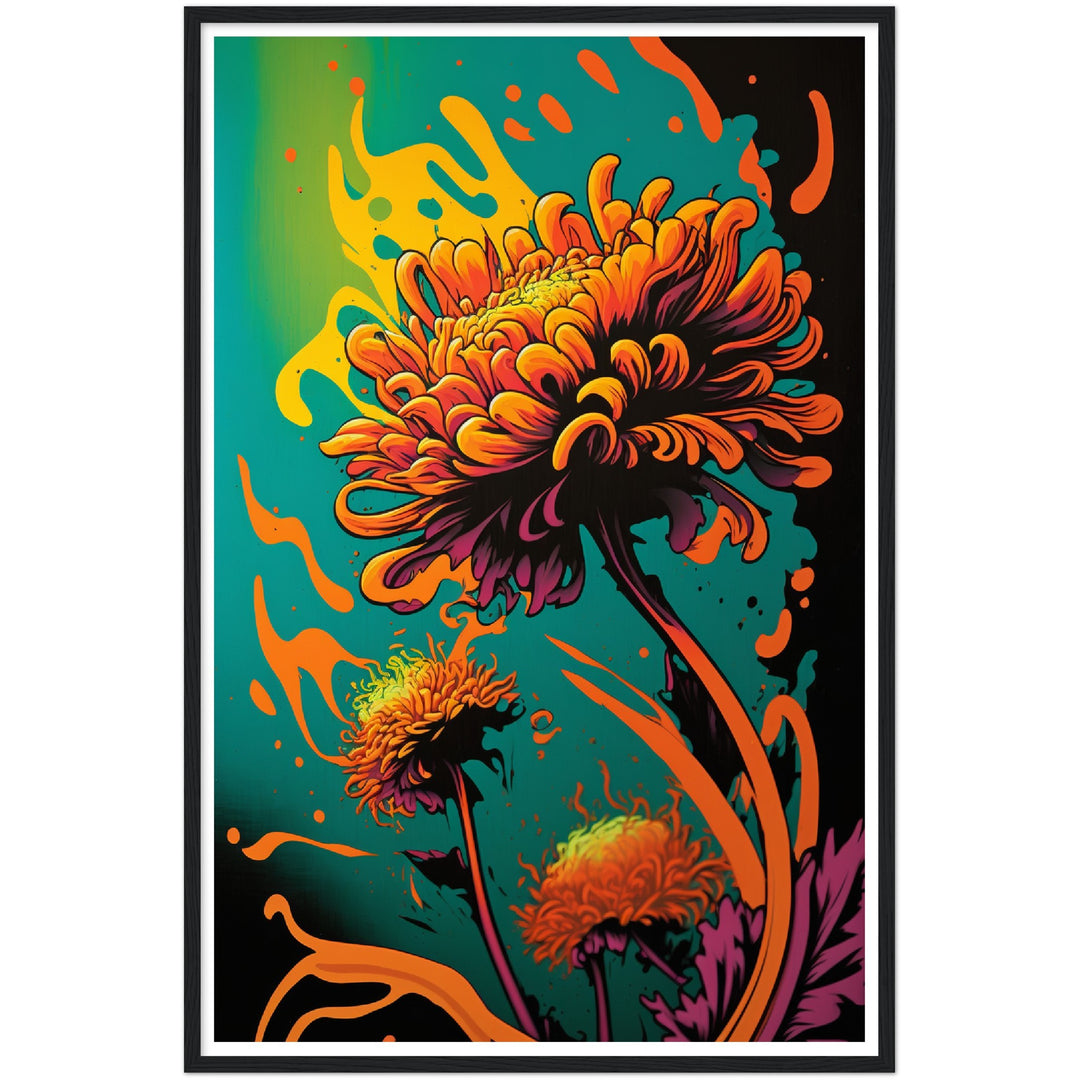 Magical Marigold Abstract Flower Wall Art Print