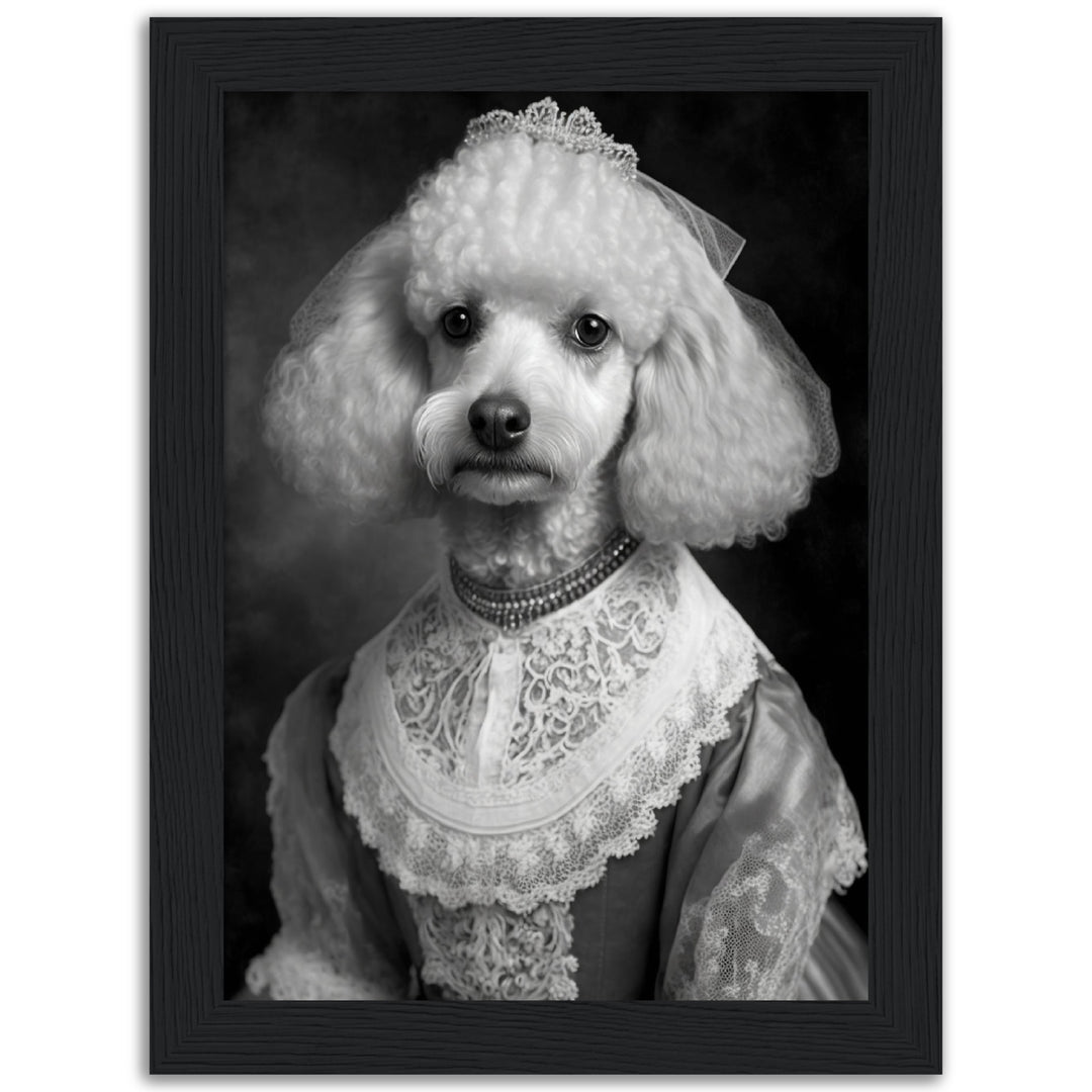 Poodle Bride Victorian Animal Portraiture Wall Art Print