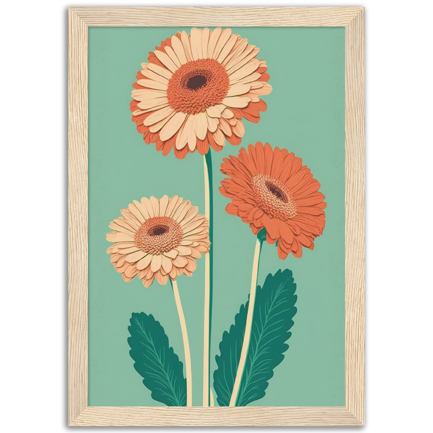 Radiant Gerbera Minimalist Daisy Flower Art