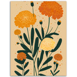 Load image into Gallery viewer, Marigold Minimalist Flower Bloom Wall Art Print