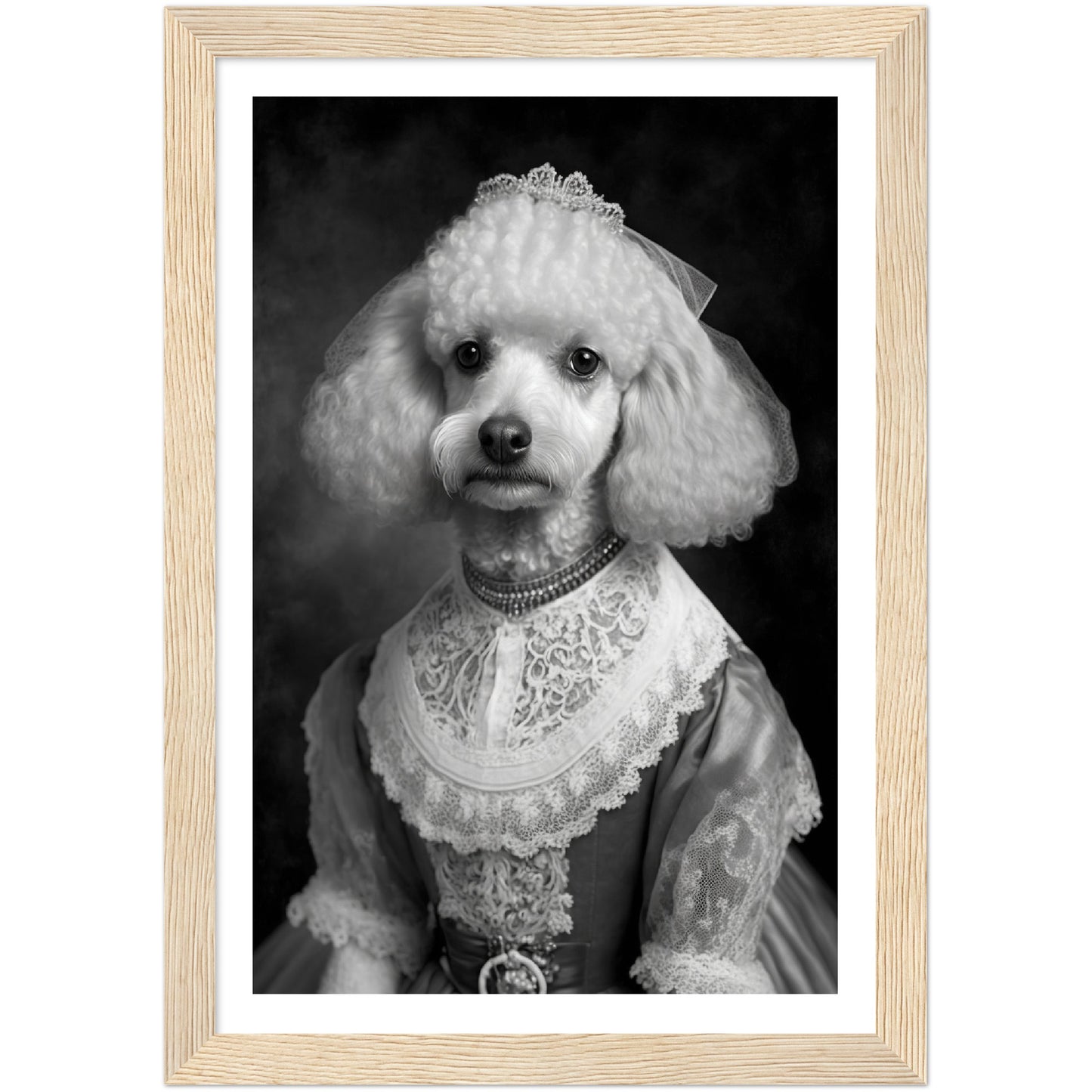 Poodle Bride Victorian Animal Portraiture Wall Art Print