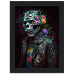 Load image into Gallery viewer, Day Of The Dead Tiger Illustration Wall Art Print