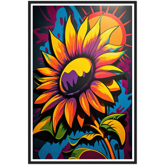 Sunflower Abstract Burst Wall Art Print