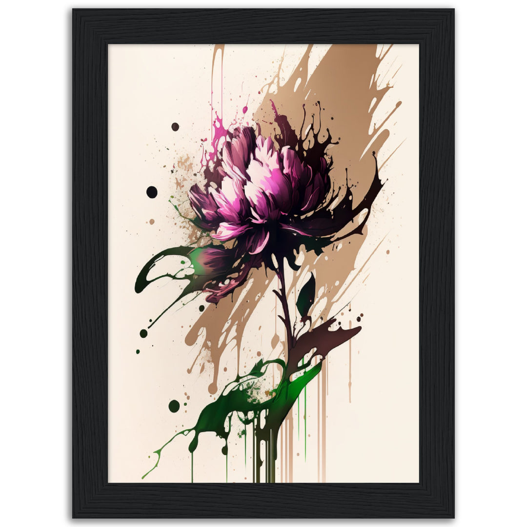 Peony Floral Abstract Burst Flower Wall Art Print