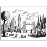 Load image into Gallery viewer, London&#39;s Vibrant Landscape Sketch Wall Art Print