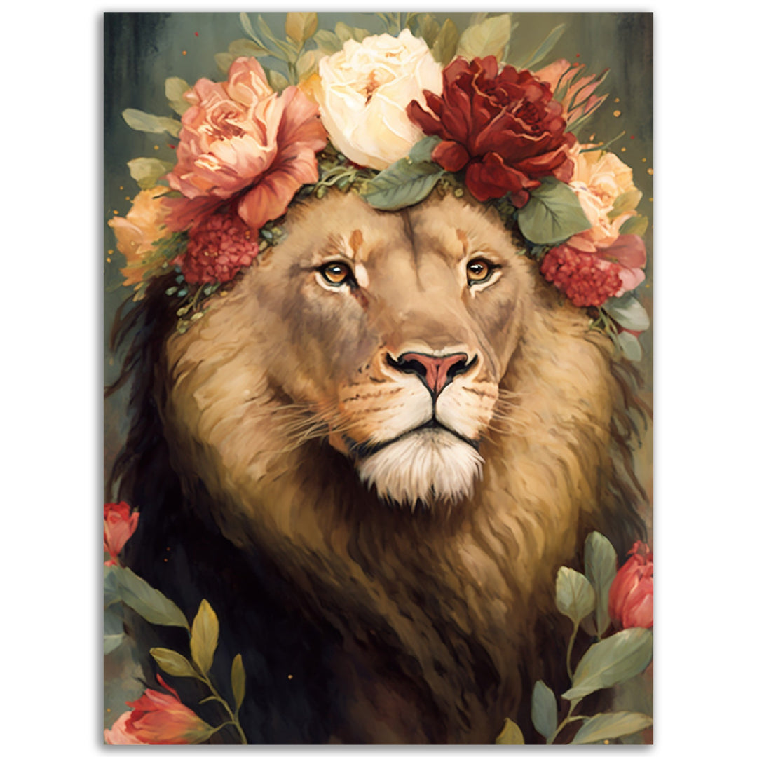Regency Era Flower Crowned Majestic Lion